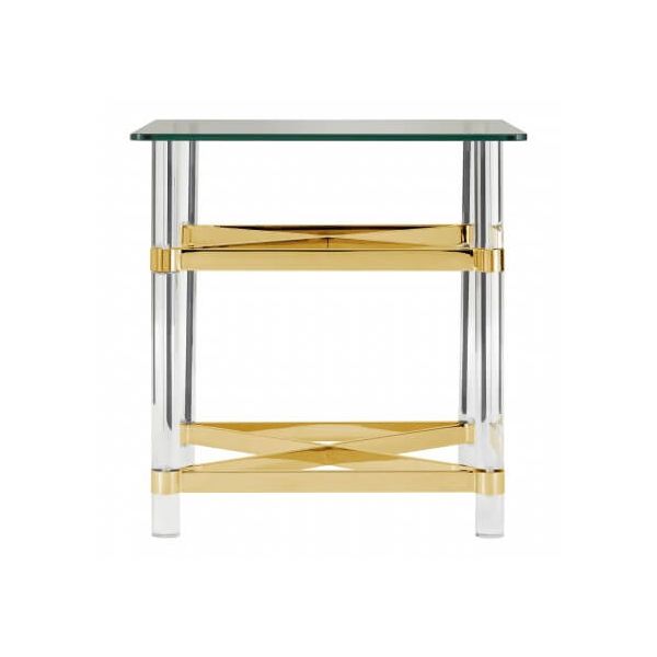 Bianco Glass Top Side Table