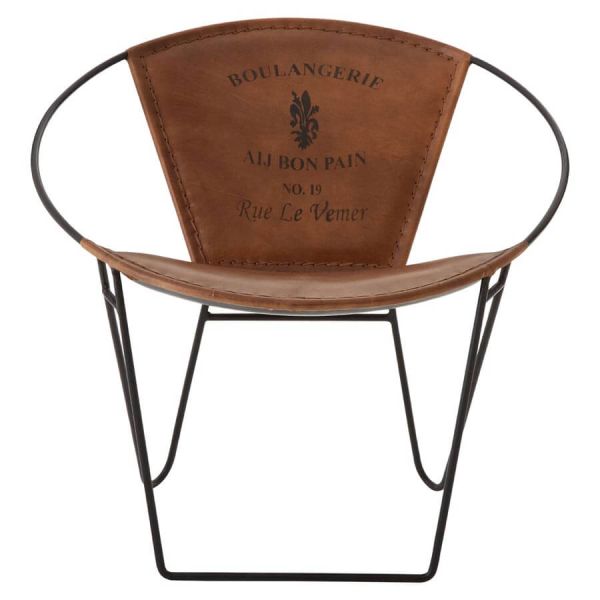 Buffalo Leather Oval Chair