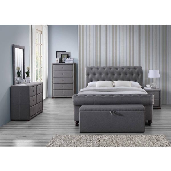 Castolio Grey Fabric Bed Frames