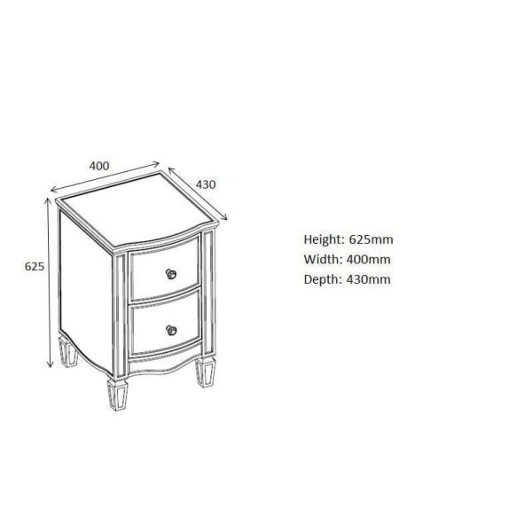 Elayna Mirrored Bedside Cabient