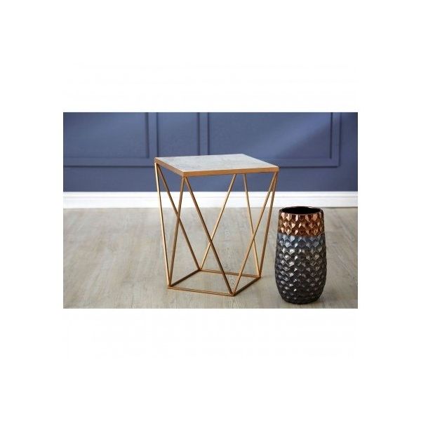 Shazaar Copper Square Side Table