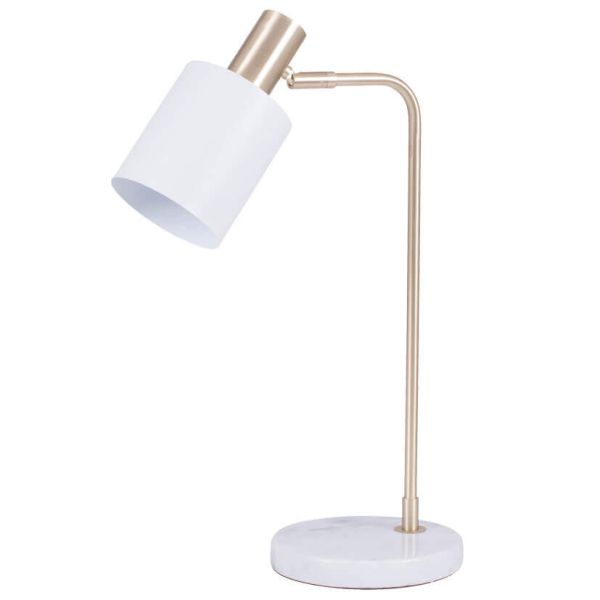 Devere White Marble & Gold Table Lamp