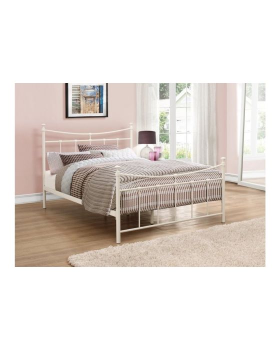 Alicia Black Or Cream Steel Double Bed Frames