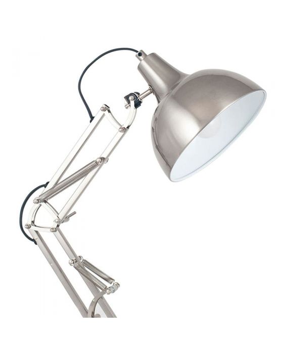 Alonzo Brushed Chrome Metal Task Table Lamp