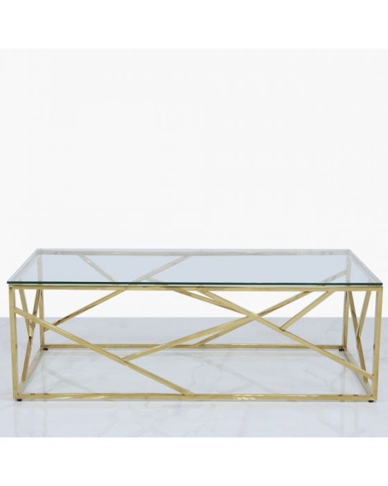 Amber Gold Metal Coffee Table