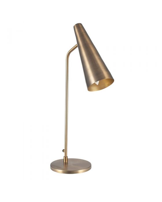 Antique Brass Conical Head Task Table Lamp