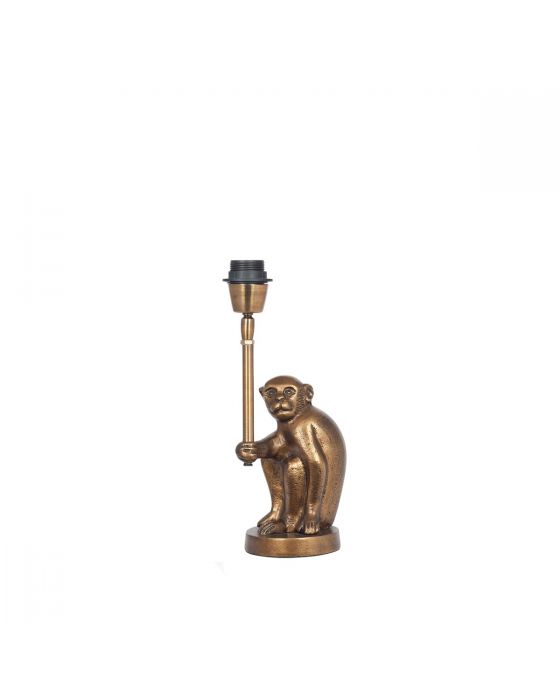 Antique Brass Metal Monkey Table Lamp - Base Only