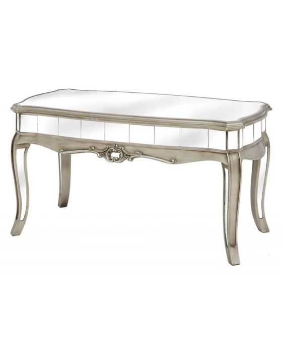 Antonia Shabby Champagne Silver Mirrored Coffee Table