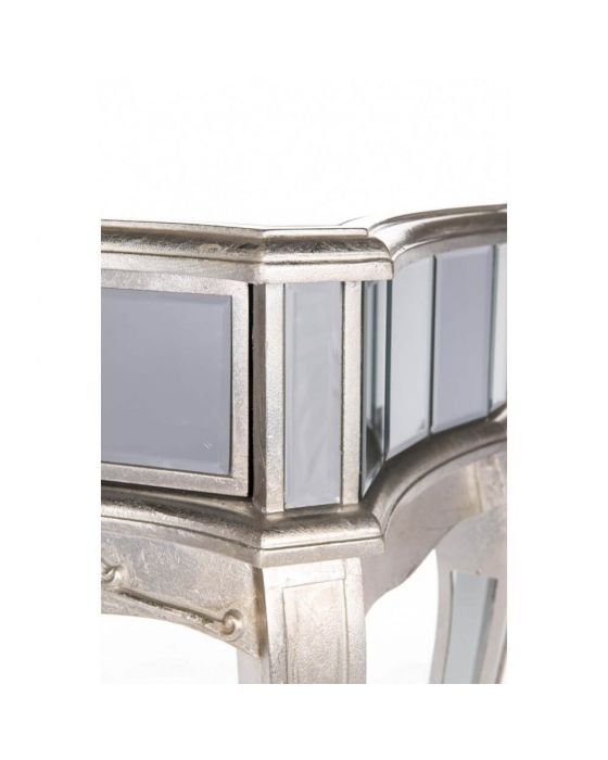 Antonia Shabby Champagne Silver Mirrored Side Table