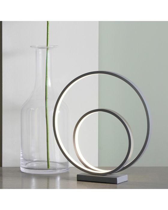 Ara Grey Double Circle LED Table Lamp