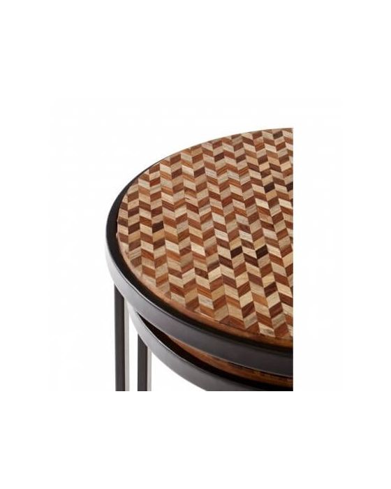 Berry Chevron Side Tables