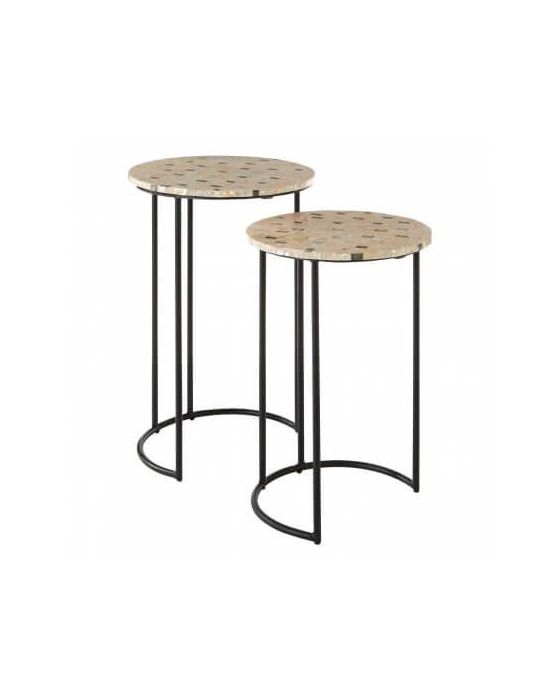 Berry Mother of Pearl Set of 2 Side Tables