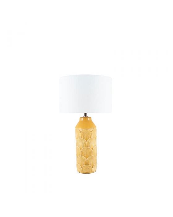 Beth Embossed Mustard Ceramic Table Lamp