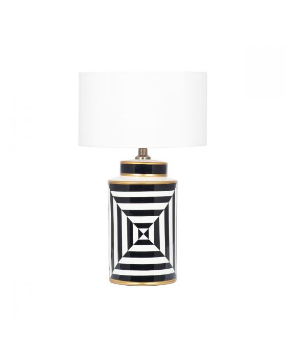 Black and White Optic Design Monochrome Table Lamp - Base Only