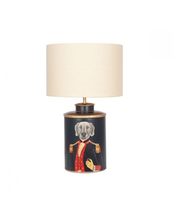 Black Hand Painted Weimeraner Dog Table Lamp - Base Only