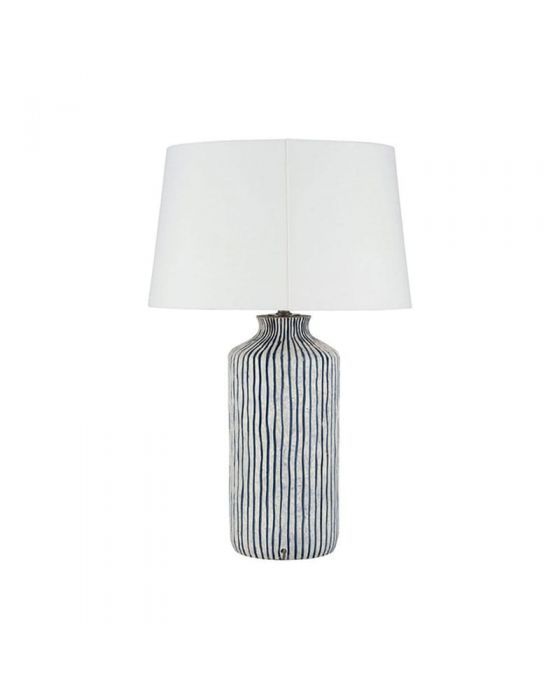 Bude Blue and White Stripe Stoneware Table Lamp - Base Only