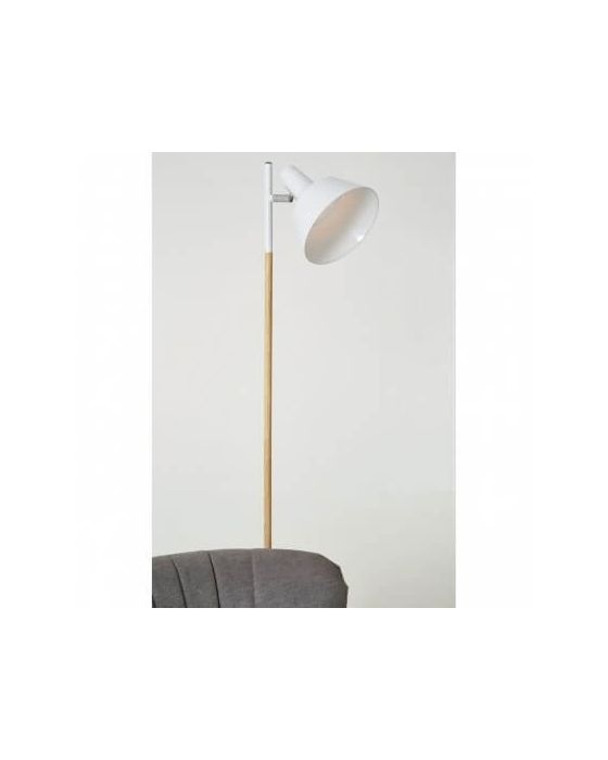 Byran Scandinavian White Wood Floor Lamp