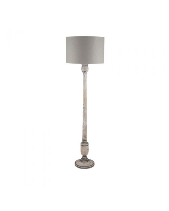 Captiva Grey & White Wash Mango Wood Floor Lamp - Base Only