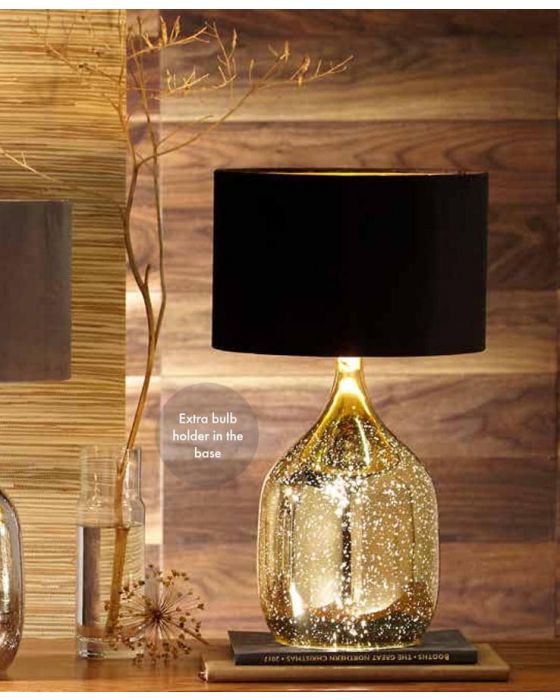Champagne Gold Mercurial Glass Dual Light Table lamp
