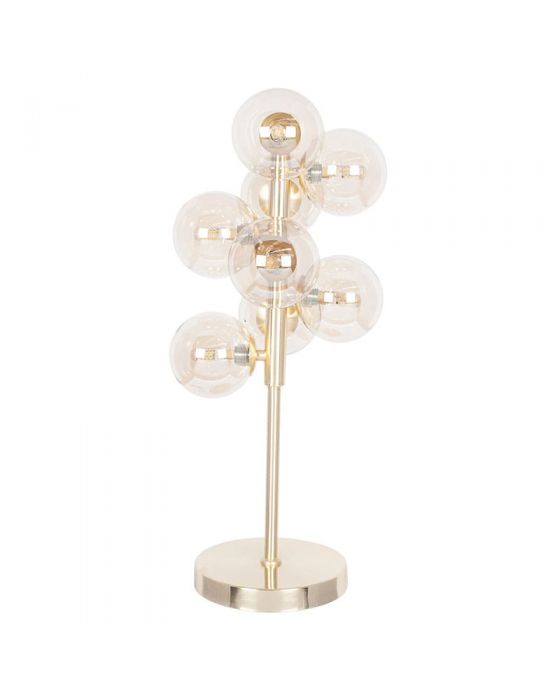 Champagne Metal Lustre Glass 8 Ball Table Lamp