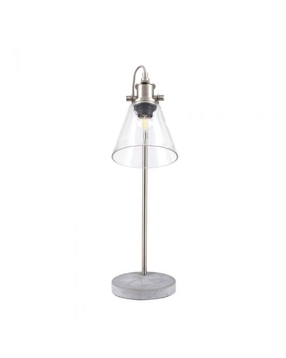 Chaplin Concrete Chrome and Glass Table Lamp