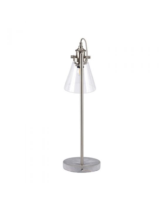 Chaplin Concrete Chrome and Glass Table Lamp