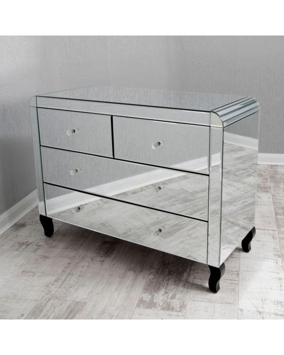 Clear Bevelled Edge Mirrored 2+2 Chest