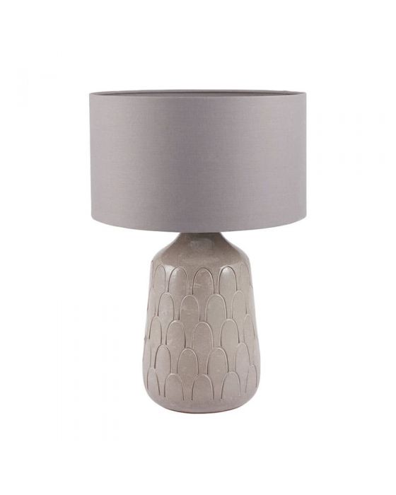 Coco Grey Gloss Arch Design Stoneware Table Lamp - Base Only