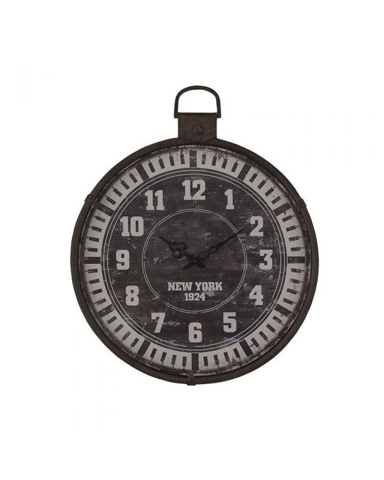 Cog Design Round Wall Clock Finished In Nickel