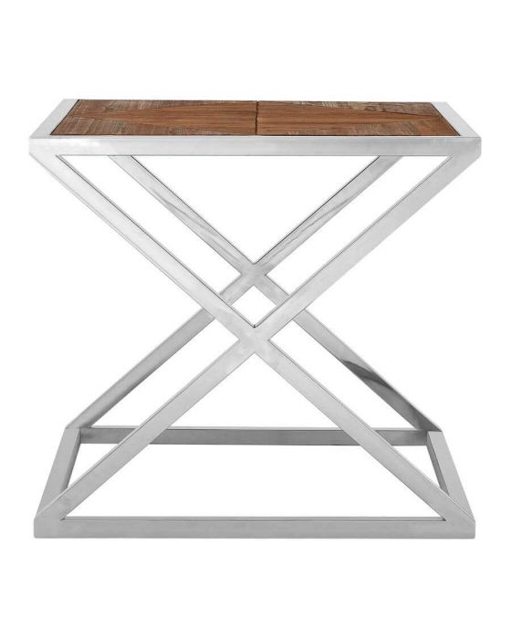 Criss Cross Industrial Chic Side Table