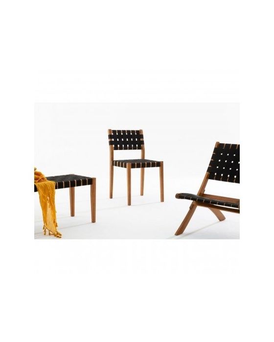 Emily Black Woven Dining Chair