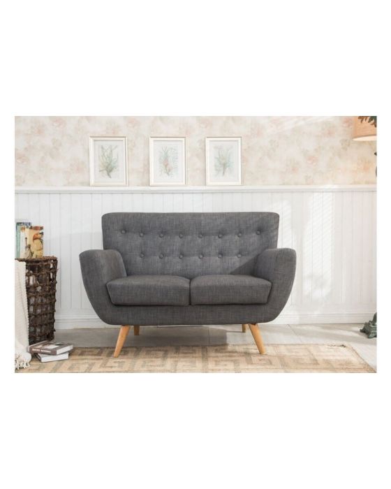 Fabric Scandinavian Style 2 Seater Sofa