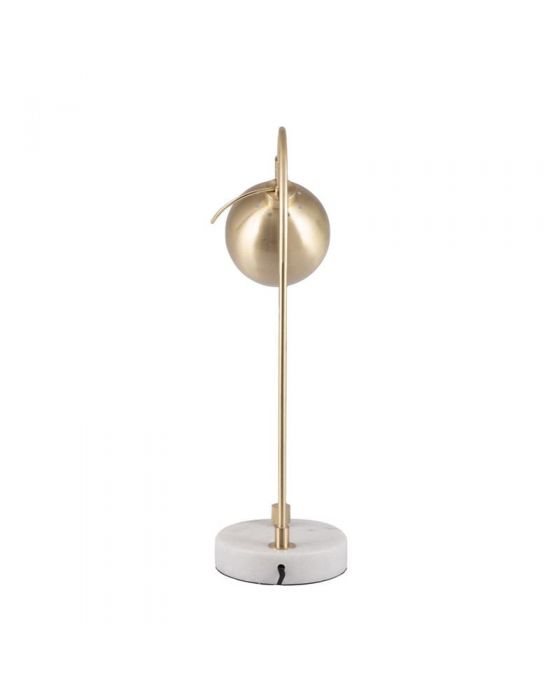 Feliciani Brushed Brass Metal and White Marble Task Lamp