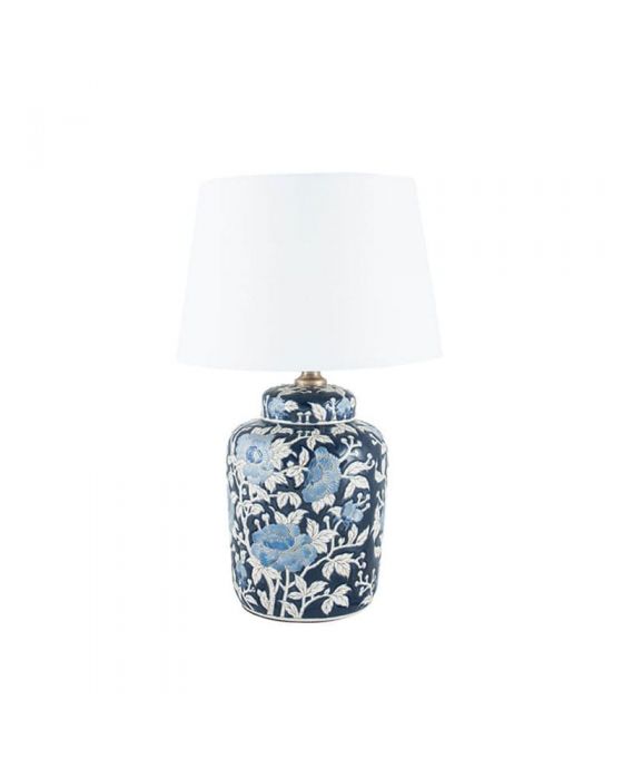 Fleur Blue Floral Ceramic Table Lamp - Base Only