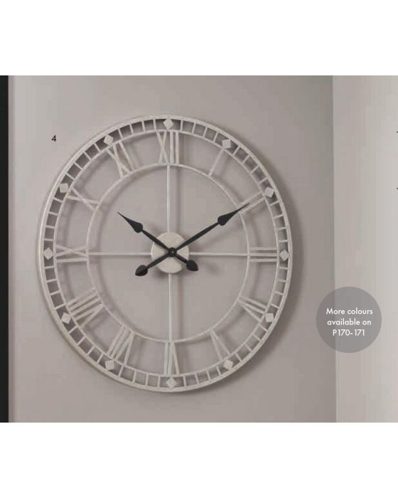 Flo Antique Silver Metal Round Wall Clock