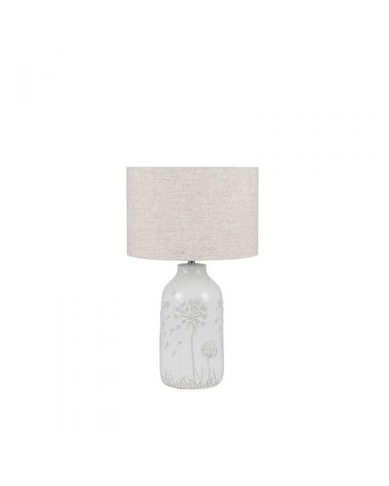 Flora White Floral Ceramic Table Lamp 