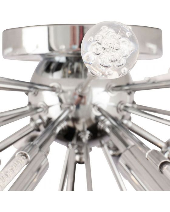 Galina Silver and Clear Acrylic Sputnik Semi-Flush Pendant