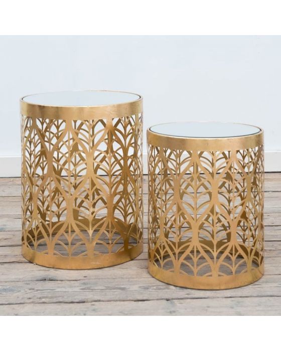 Gin Shu Gold Metal Nests of Tables