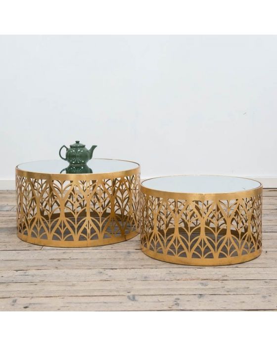Gin Shu Gold Set of Large and Small Coffee Tables