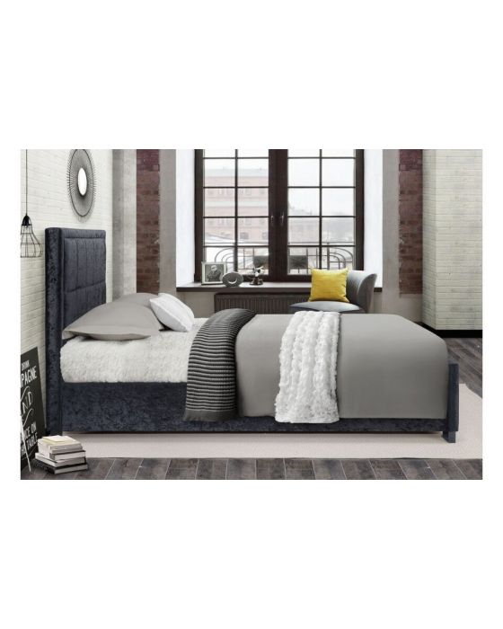 Helen Fabric Steel Or Grey Bed Frames