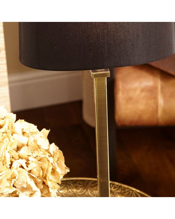 Hilton Antique Brass Metal Candlestick Table Lamp