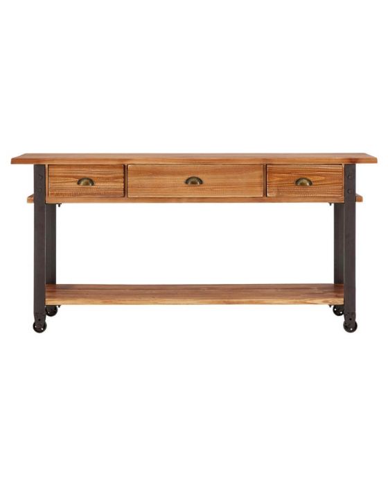 Industrial New Edition 3 Drawer Console Table