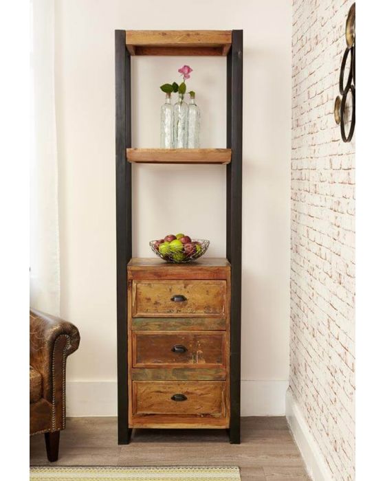 Industrial Reclaimed Narrow Bookcase