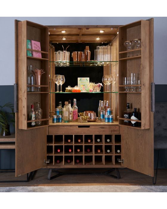 Irina Aged Grey Wine Cabinet 