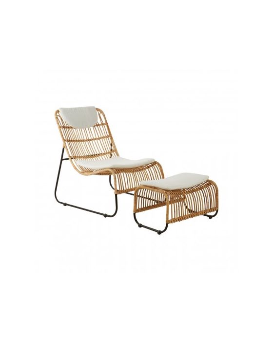 Java Natural Lounge Chair and Footstool