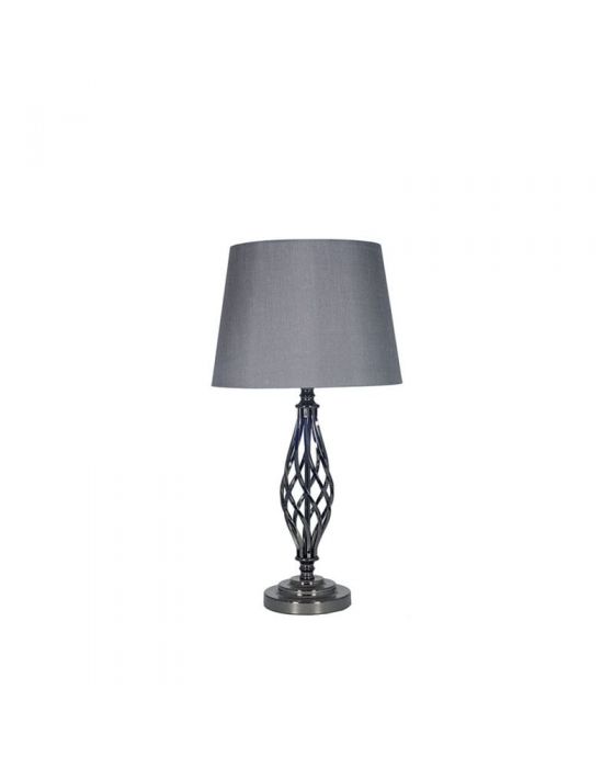 Jenna Black Chrome Metal Twist Detail Table Lamp