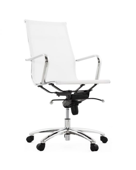 Julia White Faux Leather Everyday Office Chair
