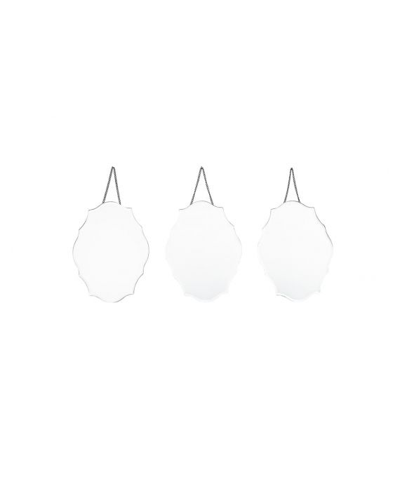 Katie Set of 3 Glass Scalloped Wall Mirrors