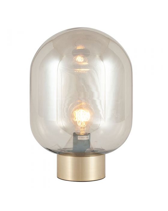 Lustre Oval Glass Ball and Gold Table Lamp