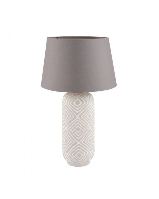 Margot Grey Patterned Stoneware Table Lamp - Base Only